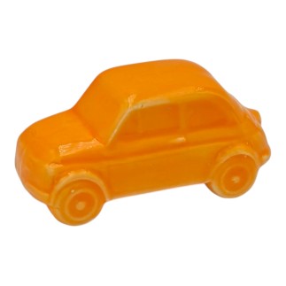 Macchinina 500 Arancione Brillante in Ceramica con Calamita (5cm)