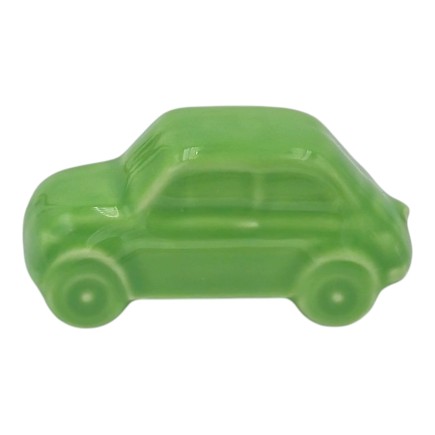 Macchinina 500 Verde Mela in Ceramica con Calamita (5cm)