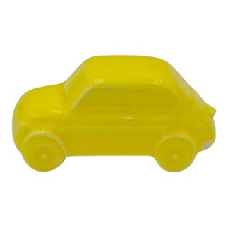 Macchinina 500 Gialla Limone in Ceramica con Calamita (5cm)