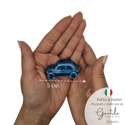 Ceramic Cobalt Blue Toy Car with Magnet (5cm)