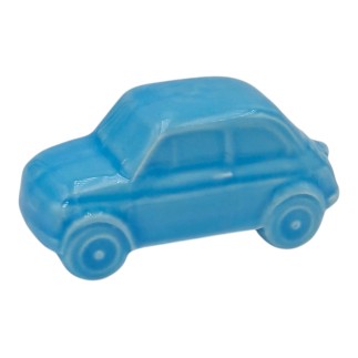 Macchinina 500 Azzurra in Ceramica con Calamita (5cm)