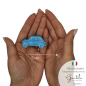 Macchinina Azzurro in Ceramica con Calamita (5cm)