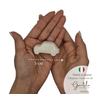 Ceramic White Toy Car with Magnet (5cm)