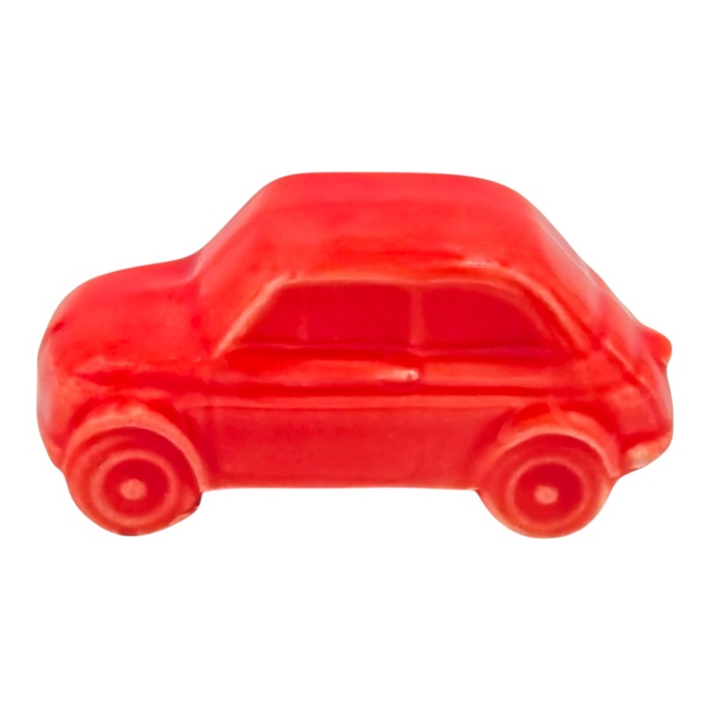 Macchinina Rossa Corallo in Ceramica con Calamita (5cm)