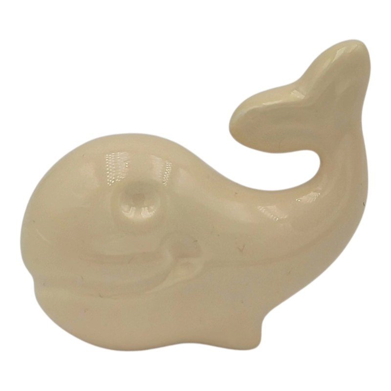 Balena Crema in Ceramica con Calamita (6cm)