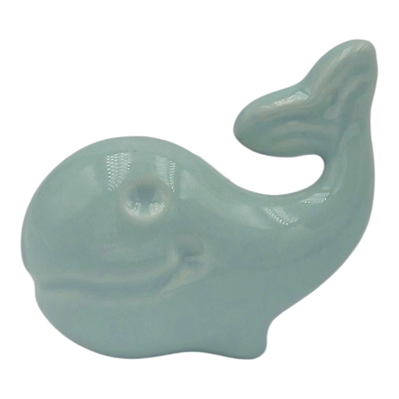 Ceramic Aquamarine Whale with Magnet (6cm)