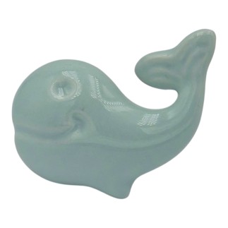 Ceramic Aquamarine Whale with Magnet (6cm)