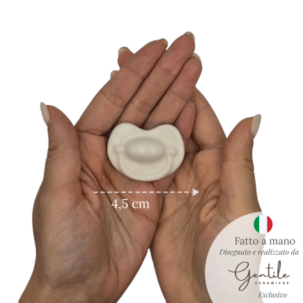 Ceramic White Pacifier with Magnet (4.5cm)