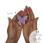 Farfalla Viola Glicine in Ceramica con Calamita (5,5cm)