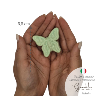 Ceramic Light Green Butterfly with Magnet (5.5cm)