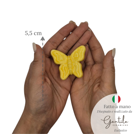 Ceramic Lemon Yellow Butterfly with Magnet (5.5cm)