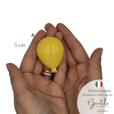 Palloncino Giallo Limone in Ceramica con Calamita (5cm)