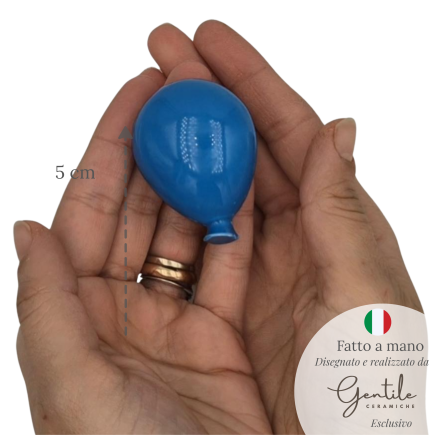 Ceramic Light Cobalt Blue Balloon with Magnet (5cm)