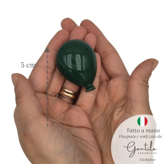 Palloncino Verde Scuro in Ceramica con Calamita (5cm)
