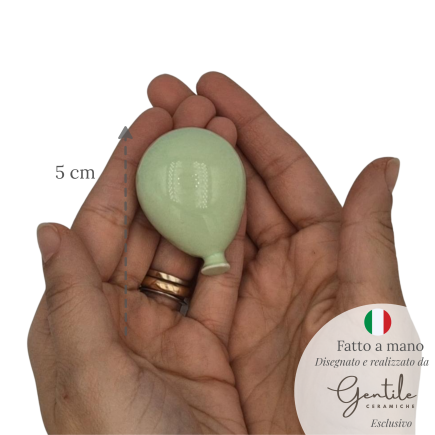 Palloncino Verde Chiaro in Ceramica con Calamita (5cm)