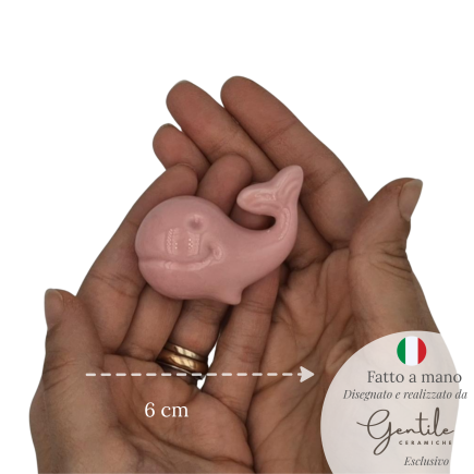 Balena Rosa in Ceramica con Calamita (6cm)