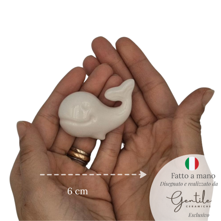 Balena Bianca in Ceramica con Calamita (6cm)