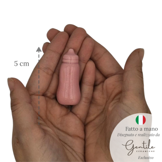 Biberon Rosa in Ceramica con Calamita (5cm)