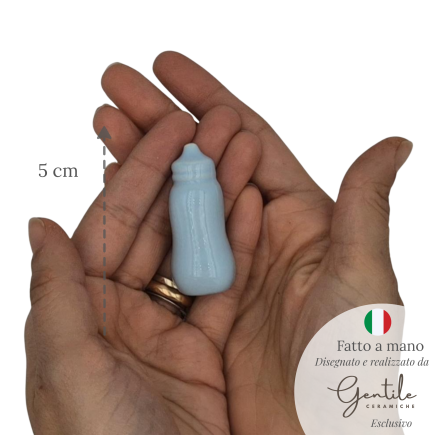 Biberon Celeste in Ceramica con Calamita (5cm)