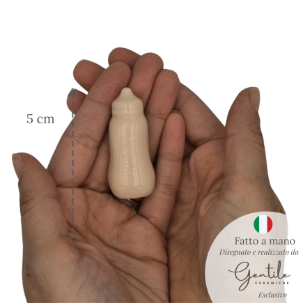 Biberon Crema in Ceramica con Calamita (5cm)