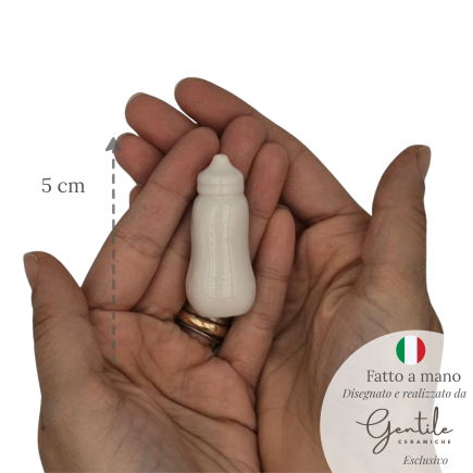 Biberon Bianco in Ceramica con Calamita (5cm)