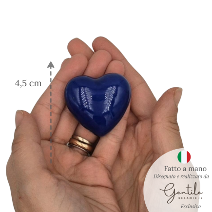 Ceramic Midnight Blue Heart with Magnet (4.5cm)
