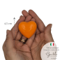 Cuore Arancione Brillante in Ceramica con Calamita (4,5cm)