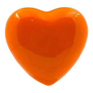 Cuore Arancione Brillante in Ceramica con Calamita (4,5cm)