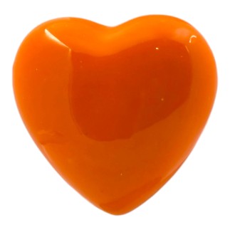 Cuore Arancione Brillante in Ceramica con Calamita (4,5cm)