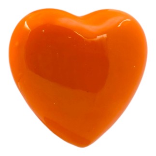 Cuore Arancione Brillante in Ceramica con Calamita (4,5cm)