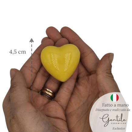 Ceramic Lemon Yellow Heart with Magnet (4.5cm)