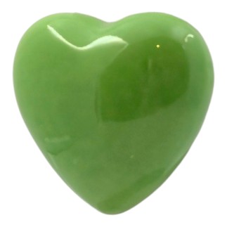 Cuore Verde Mela in Ceramica con Calamita (4.5cm)