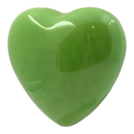 Ceramic Apple Green Heart with Magnet (4.5cm)