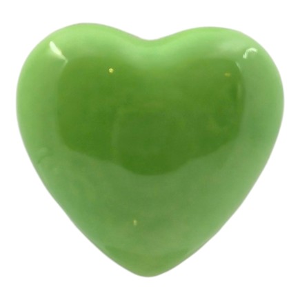 Cuore Verde Mela in Ceramica con Calamita (4.5cm)