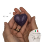 Cuore Viola Lavanda in Ceramica con Calamita (4.5cm)