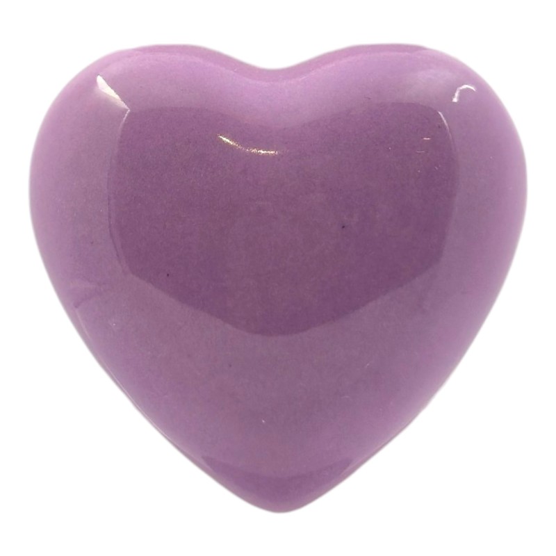 Cuore Viola Glicine in Ceramica con Calamita (4.5cm) Cuore Viola Glicine in Ceramica con Calamita (4.5cm)