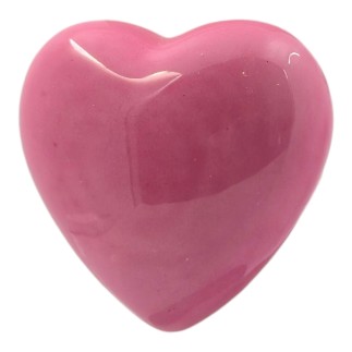 Cuore Fucsia in Ceramica con Calamita (4.5cm)