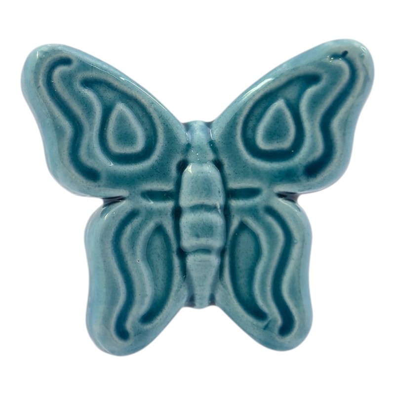 Farfalla Blu Cobalto in Ceramica con Calamita (5,5cm)