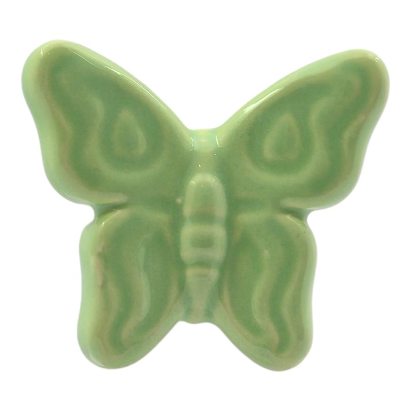 Farfalla Verde Chiaro in Ceramica con Calamita (5,5cm)