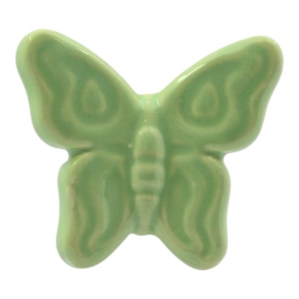Farfalla Verde Chiaro in Ceramica con Calamita (5,5cm)