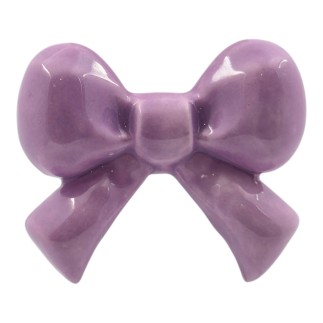 Fiocchetto Viola Glicine in Ceramica con Calamita (5cm)