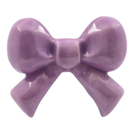 Fiocchetto Viola Glicine in Ceramica con Calamita (5cm)