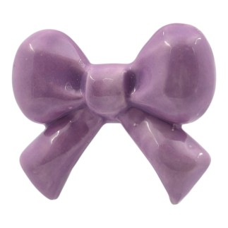 Fiocchetto Viola Glicine in Ceramica con Calamita (5cm)