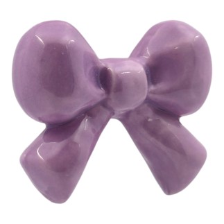 Fiocchetto Viola Glicine in Ceramica con Calamita (5cm)