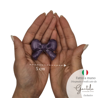 Ceramic Purple Lavender Ribbon with Magnet (5cm)