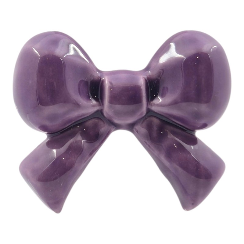 Fiocchetto Viola Lavanda in Ceramica con Calamita (5cm)