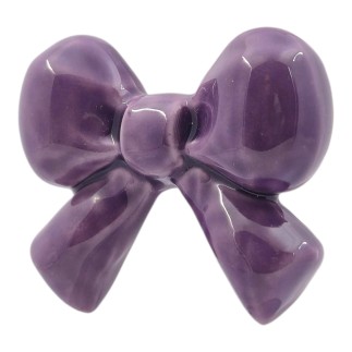 Fiocchetto Viola Lavanda in Ceramica con Calamita (5cm)