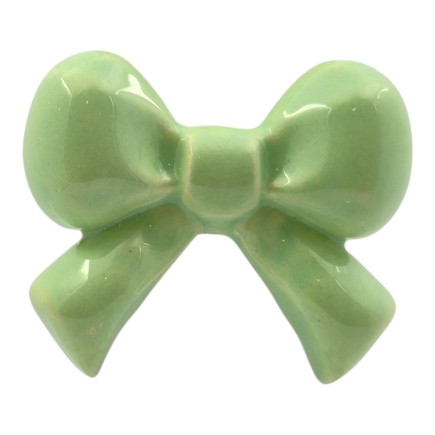 Fiocchetto Verde Chiaro in Ceramica con Calamita (5cm)