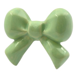Fiocchetto Verde Chiaro in Ceramica con Calamita (5cm)