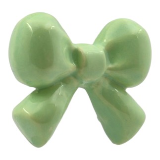 Fiocchetto Verde Chiaro in Ceramica con Calamita (5cm)